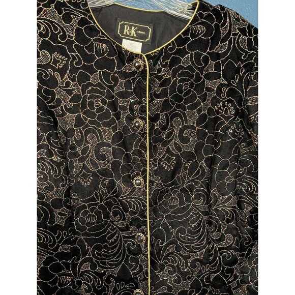 Vintage Floral Velvet Jacket Large - Picture 2 of 5
